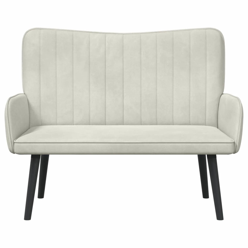 Sofa a Due Posti Crema 115 x 61 x 87 cm Velluto 42028957