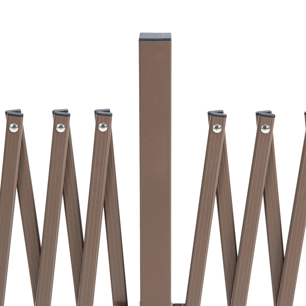 Cancelletto a soffietto estensibile per giardino, terrazzo e balcone, marrone scuro, H103,5 cm