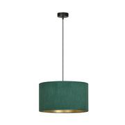 Lampada a sospensione Emibig Hilde verde tessuto Ø35 E27