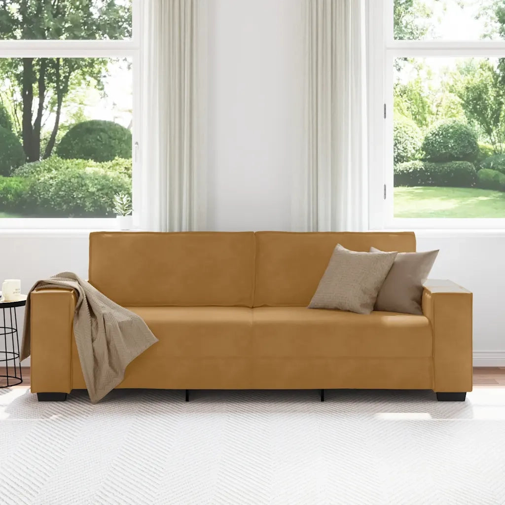 Divano a 3 Posti Marrone 220x78x84 cm in Velluto 4105037