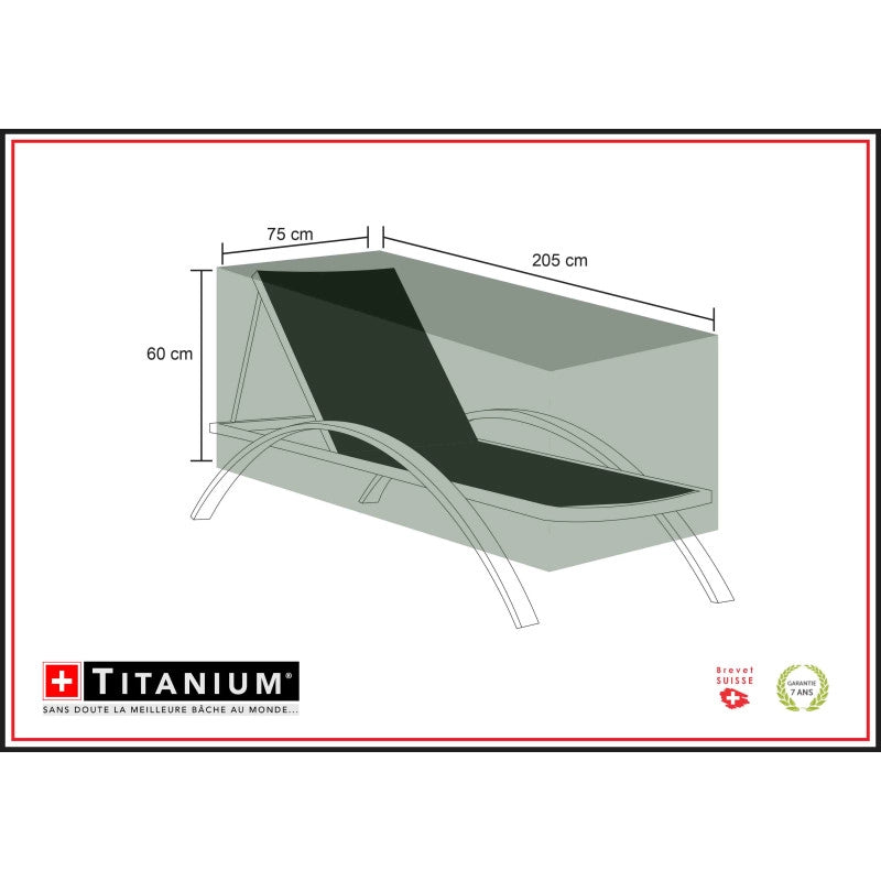 Copertura per lettino TITANIUMÂ® Nero - 205 x 75 x 68 cm