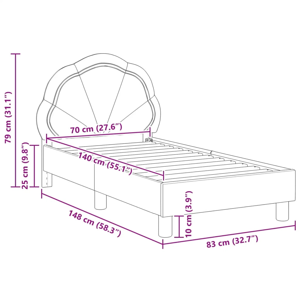 Struttura letto per bambini con testata Viola 70 x 140 cm 42010898