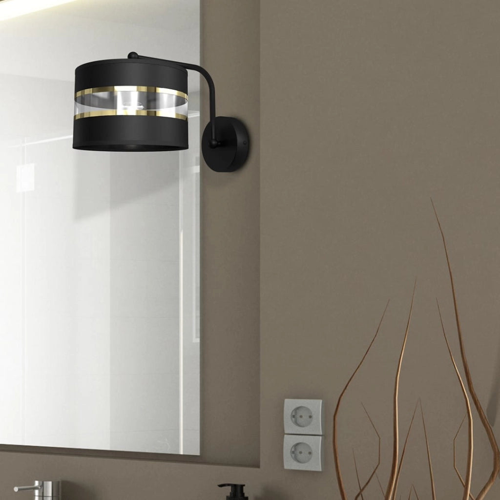 Applique da parete Ultimo nero/oro 1xE27 60W Milagro