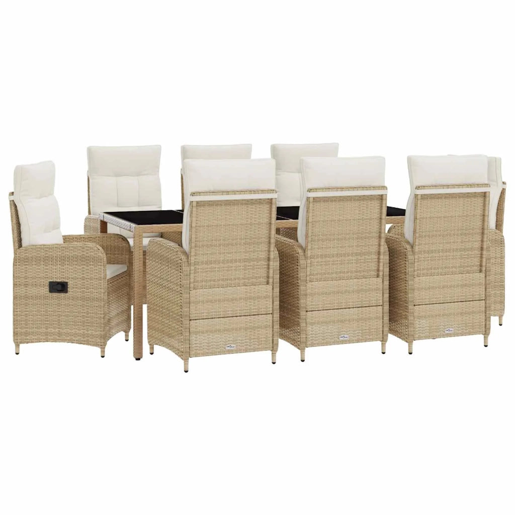 Set da pranzo per esterni 9 pcs Beige e Bianco Crema 3422345