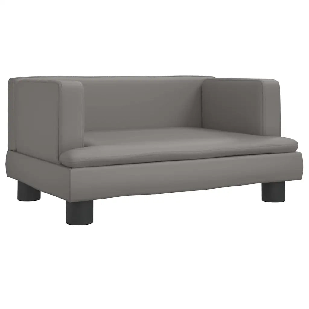 Divano per Bambini-Sofa-Divanetto Grigio 60x40x30 cm in Similpelle