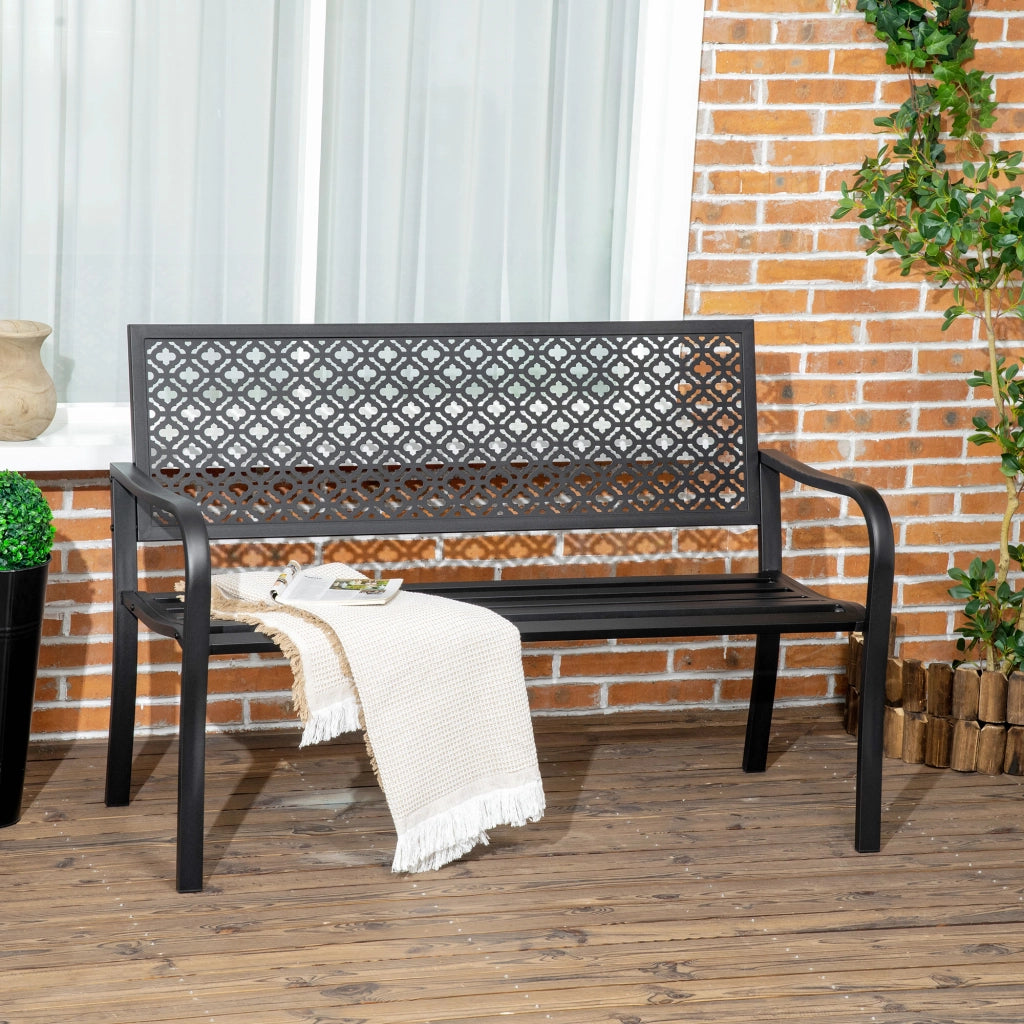 Panchina da Giardino ¨C Minimal ¨C 127x63x83 cm Nero