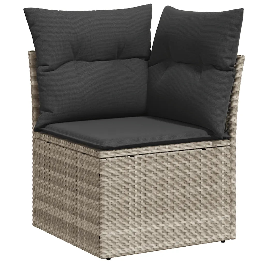 Set Divano da Giardino 5pz con Cuscini Grigio Chiaro Polyrattan 3326313