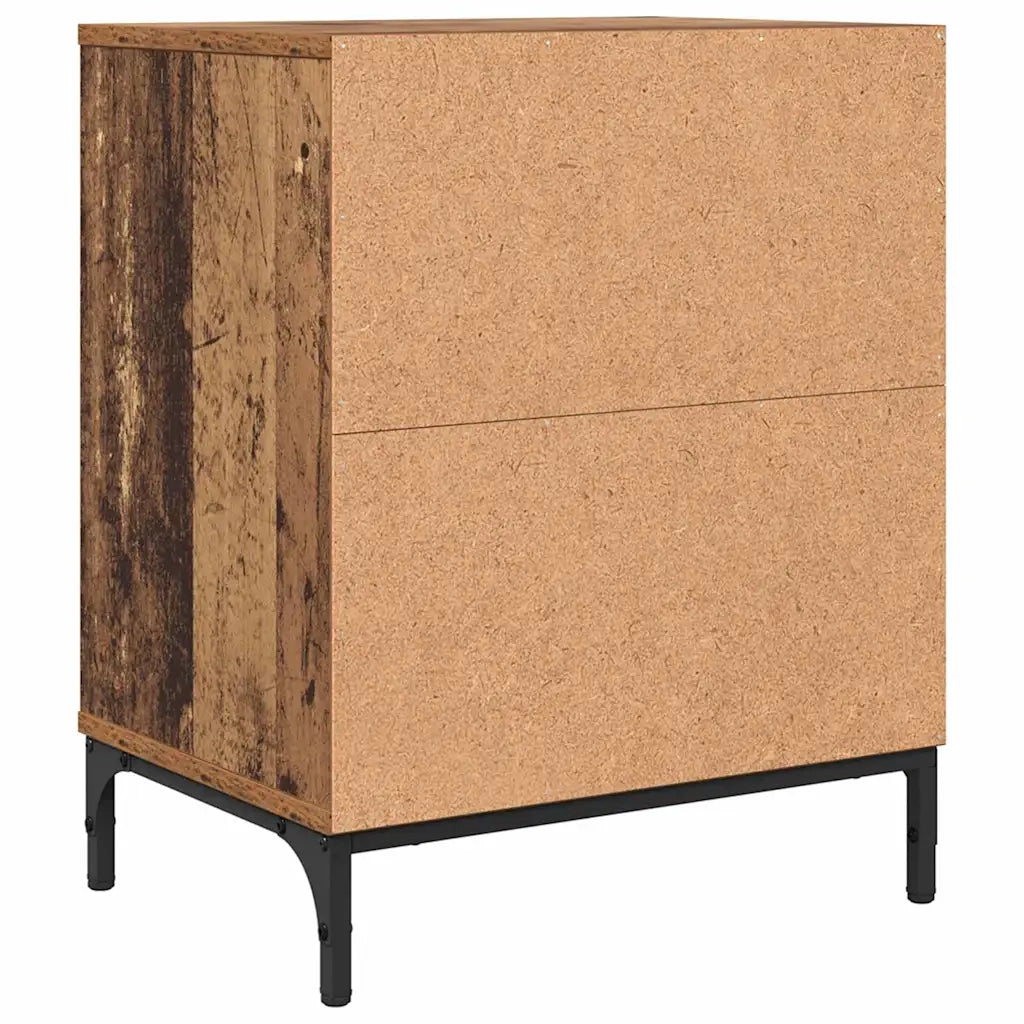 Set di 2 Comodini | Armadio da Notte | Mobiletto da notte Legno vecchio 49 x 36 x 61 cm