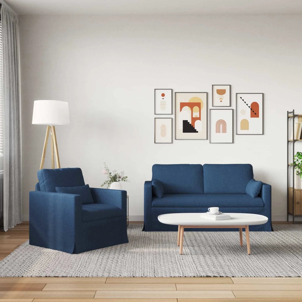 Set di divani 2 pcs Blu 158 x 78 x 80 cm Tessuto 3407543