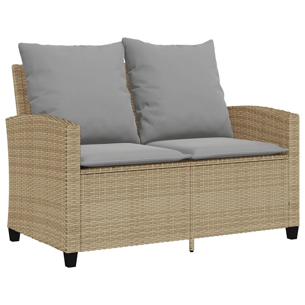 Set Divano da Giardino 6 pz con Cuscini Beige in Polyrattan 3324580