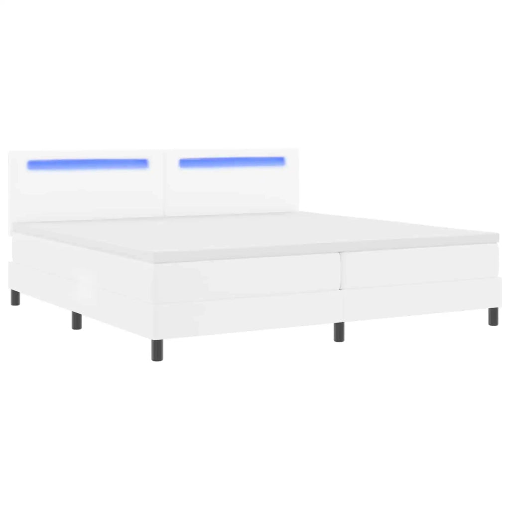 Letto a molle con materasso Bianco 200 x 200 cm Pelle sintetica 3339065