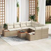 Set Divano da Giardino 9 pcs Beige Poly Rattan 3356726