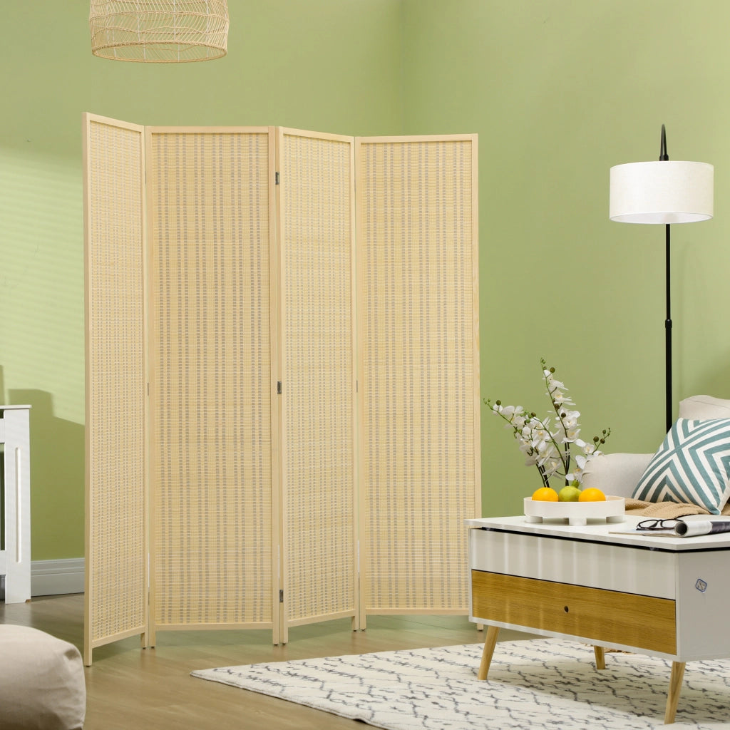 Paravento 4 Pannelli ¨C zephmum ¨C Bamb¨´ e Cotone 180x180 cm