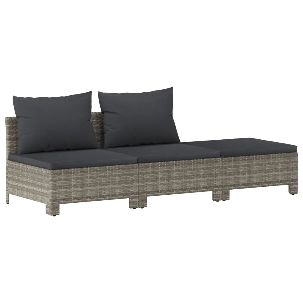 Set Divani da Giardino 7 pz con Cuscini in Polyrattan Grigio 3187293