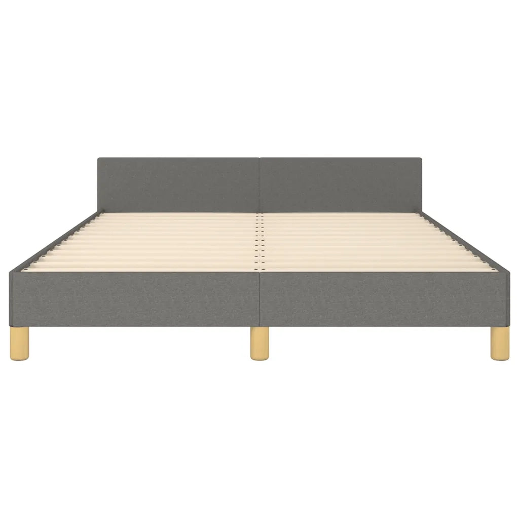 Letto matrimoniale | Letto per adulti | Giroletto senza Materasso Grigio Scuro 140x190 cm Tessuto
