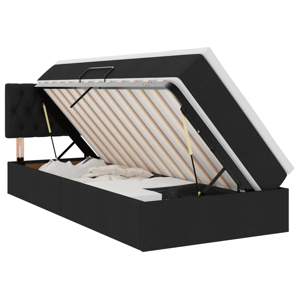 Letto con contenitore e materasso Nero 100 x 200 cm 3370553