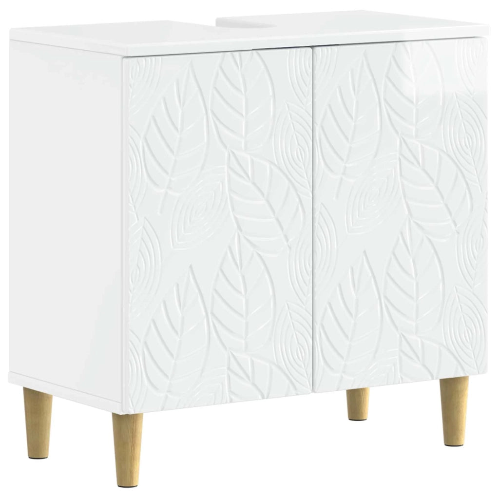 Set di Armadi da Bagno da 2 Pezzi DELFT Bianco Lucido 3418030