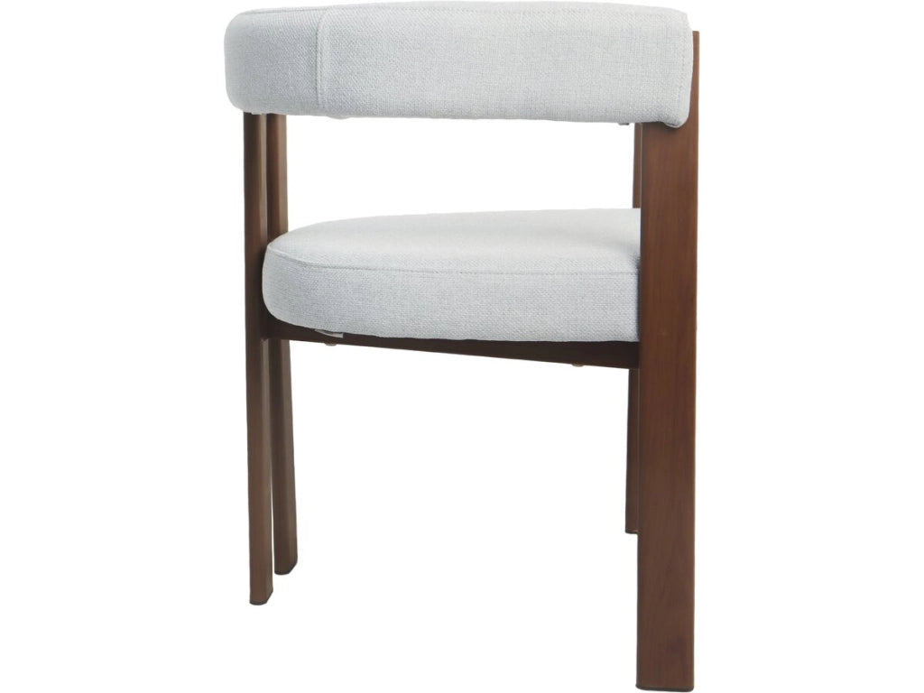 Poltrona da sala da pranzo effetto legno "Neora" - Grigio chiaro