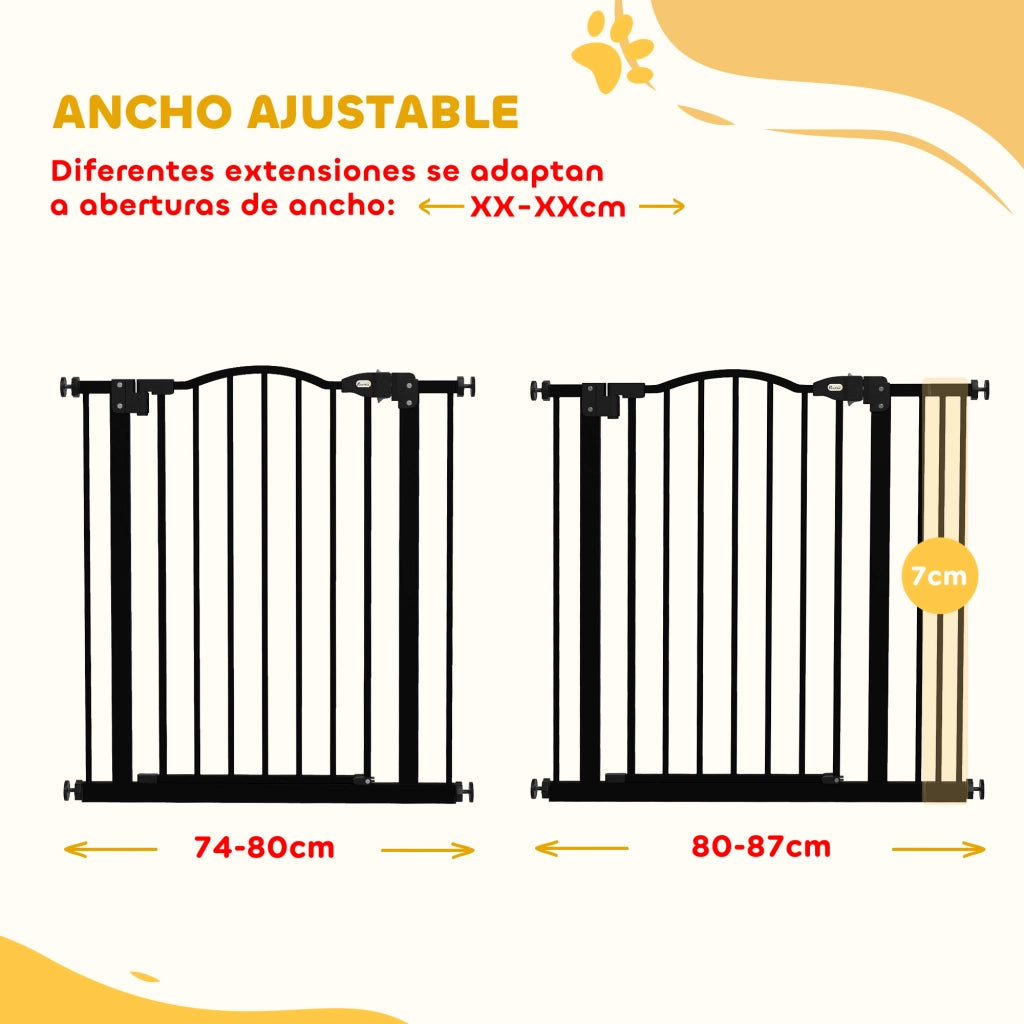 Barriera per Cani Regolabile ¨C Zephmum ¨C Nero 74-87 cm