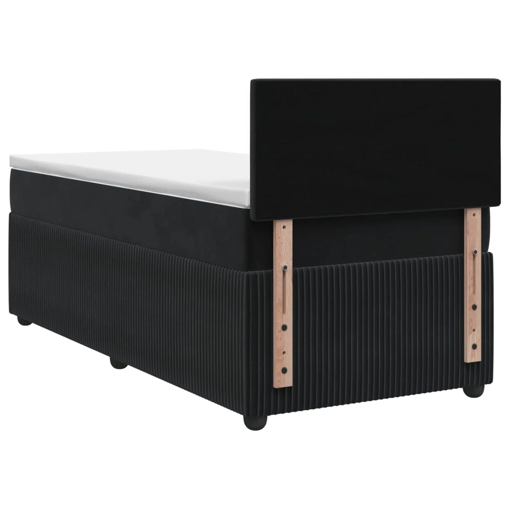 Letto box spring con materasso Nero 80 x 200 cm Velluto 3453031
