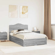 Struttura del letto con testiera-Giroletto con Testiera Grigio Sonoma 135 x 190 cm 279534