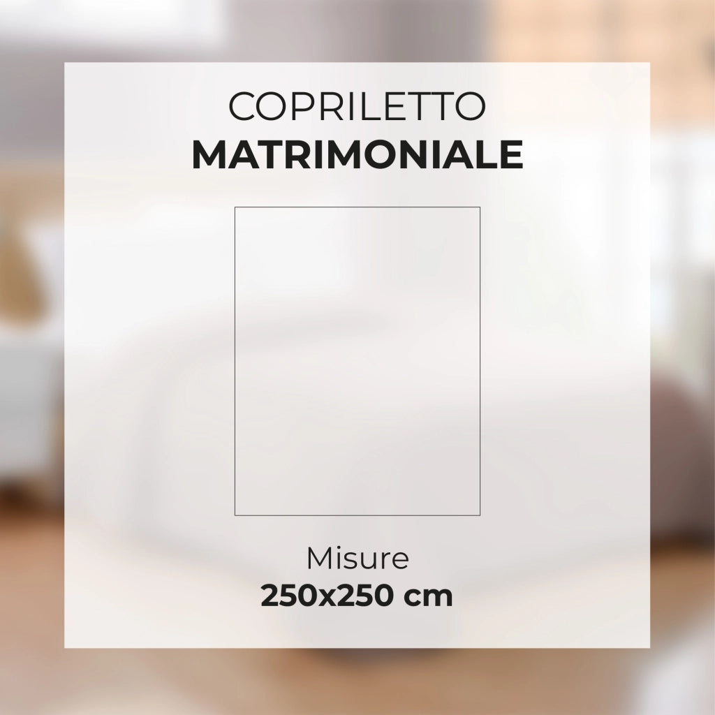 Copriletto Trapuntato Matrimoniale Stone Washed 250x250 cm in Microfibra Anallergica 120 gr/mq Trapuntino Leggero Primaverile Estivo Morbido e Resistente Salvia