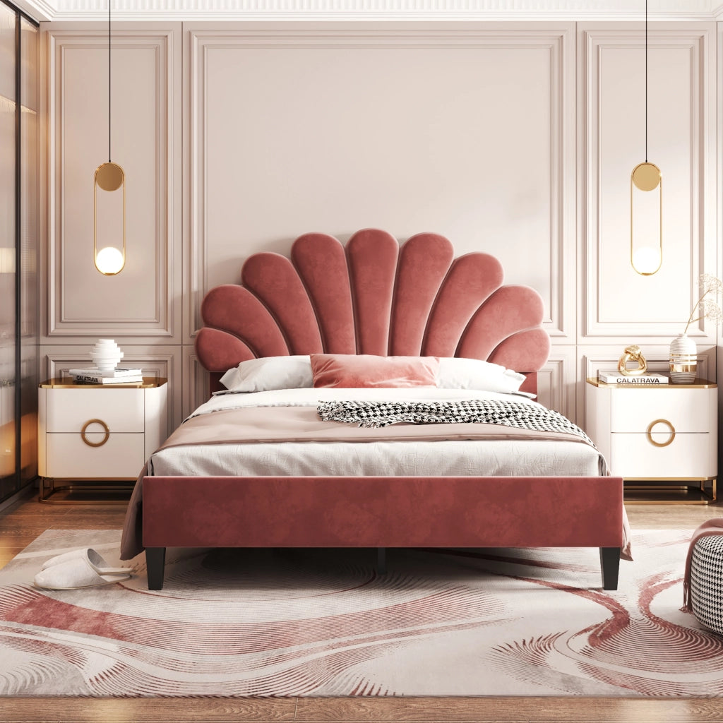 letto imbottito velluto rosso fagiolo 140 x 200 cm
