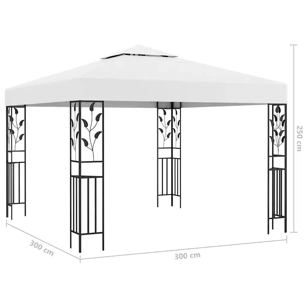 Gazebo | Pergolato con Luci LED a Stringa 3x3 m Bianco