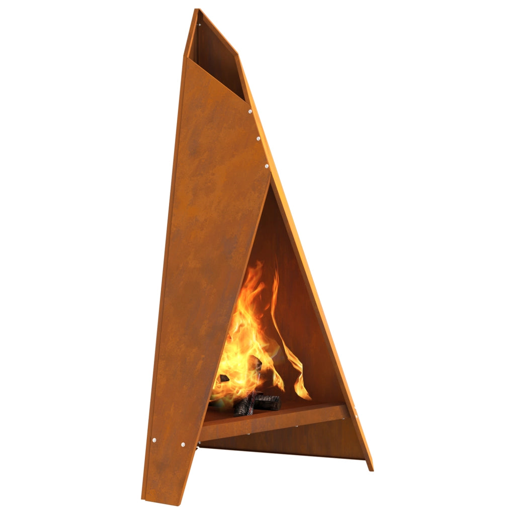 Piramide per Focolare Nera 58x36x100 cm Acciaio