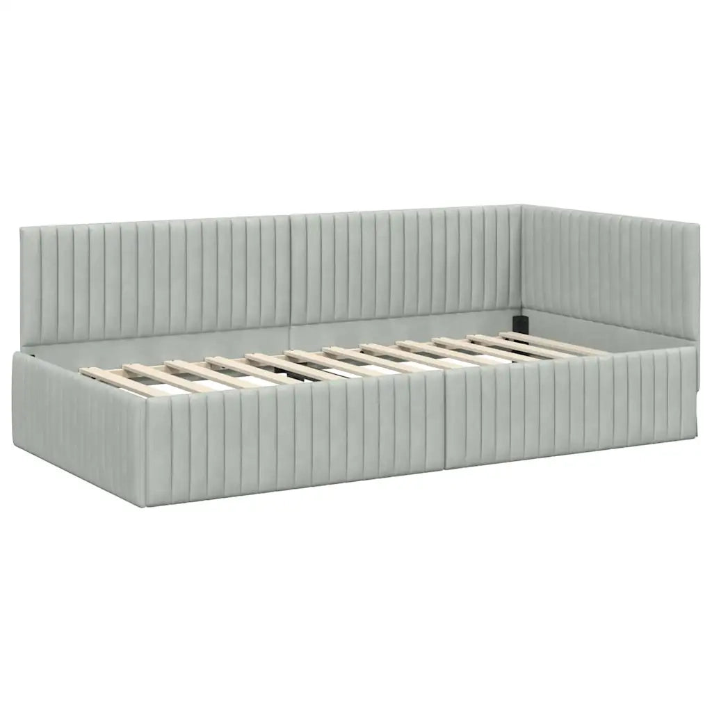 Cornice del letto ad angolo Grigio chiaro 100 cm x 200 cm