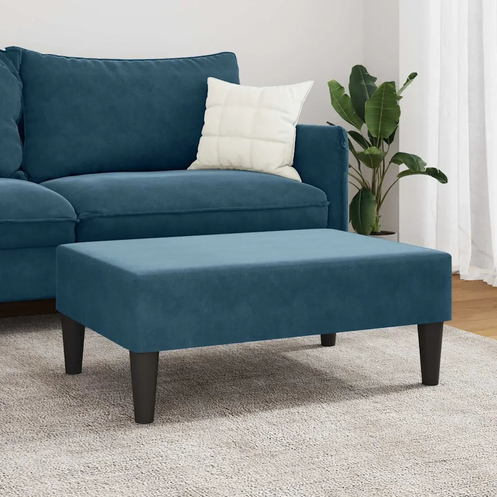 Poggiapiedi Blu 77x55x31 cm in Velluto 379556