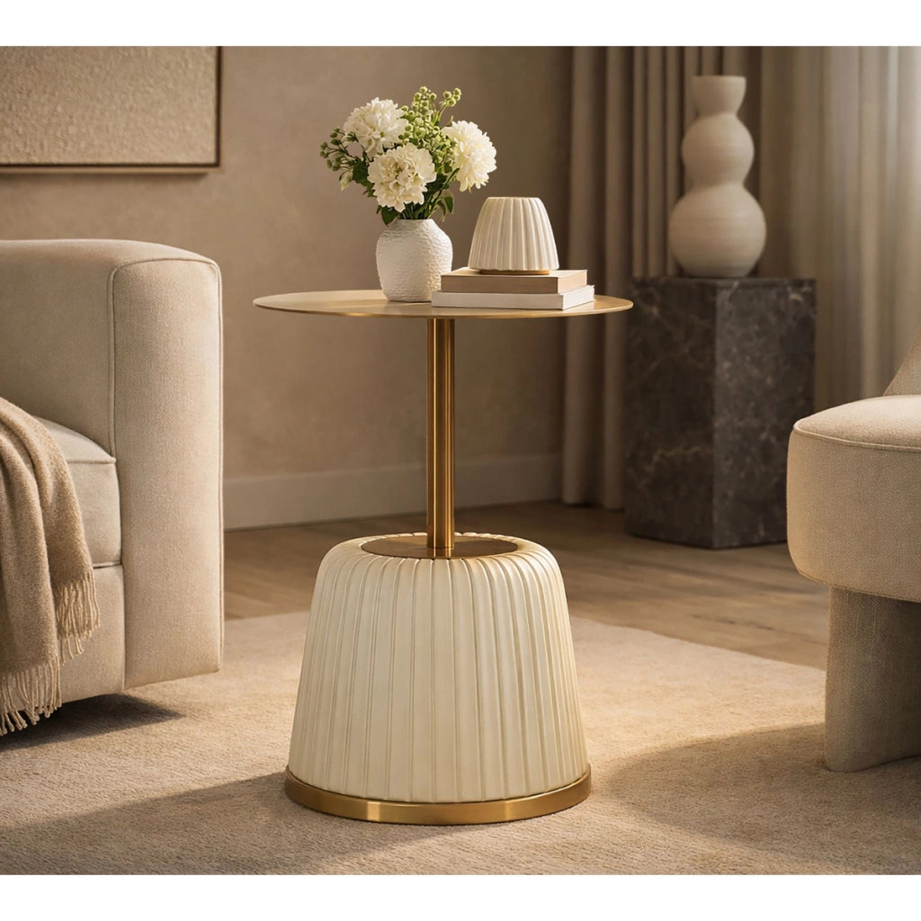 Tavolino VKH1097, Bianco, Metallo, 40x40x55 cm