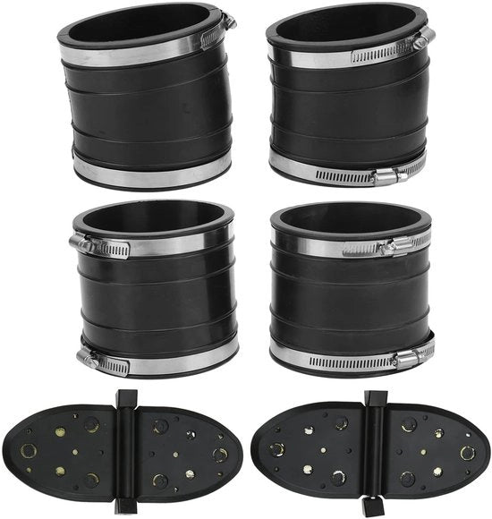 Pompa di scarico in acciaio inossidabile a Y con set di tubi per motori - robusto e duraturo - formato 4 pollici - adatto per motori Mercruiser V6 V8 - inclusivo di accessori