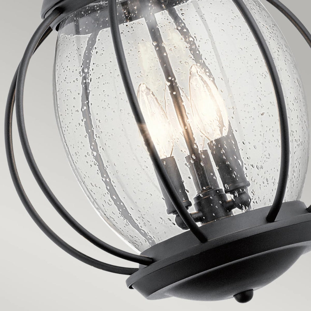 Lampada a sospensione esterna Vandalia Kichler nera E14