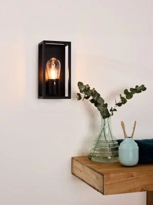 Applique esterna Lucide Carlyn nera alluminio E14 IP54
