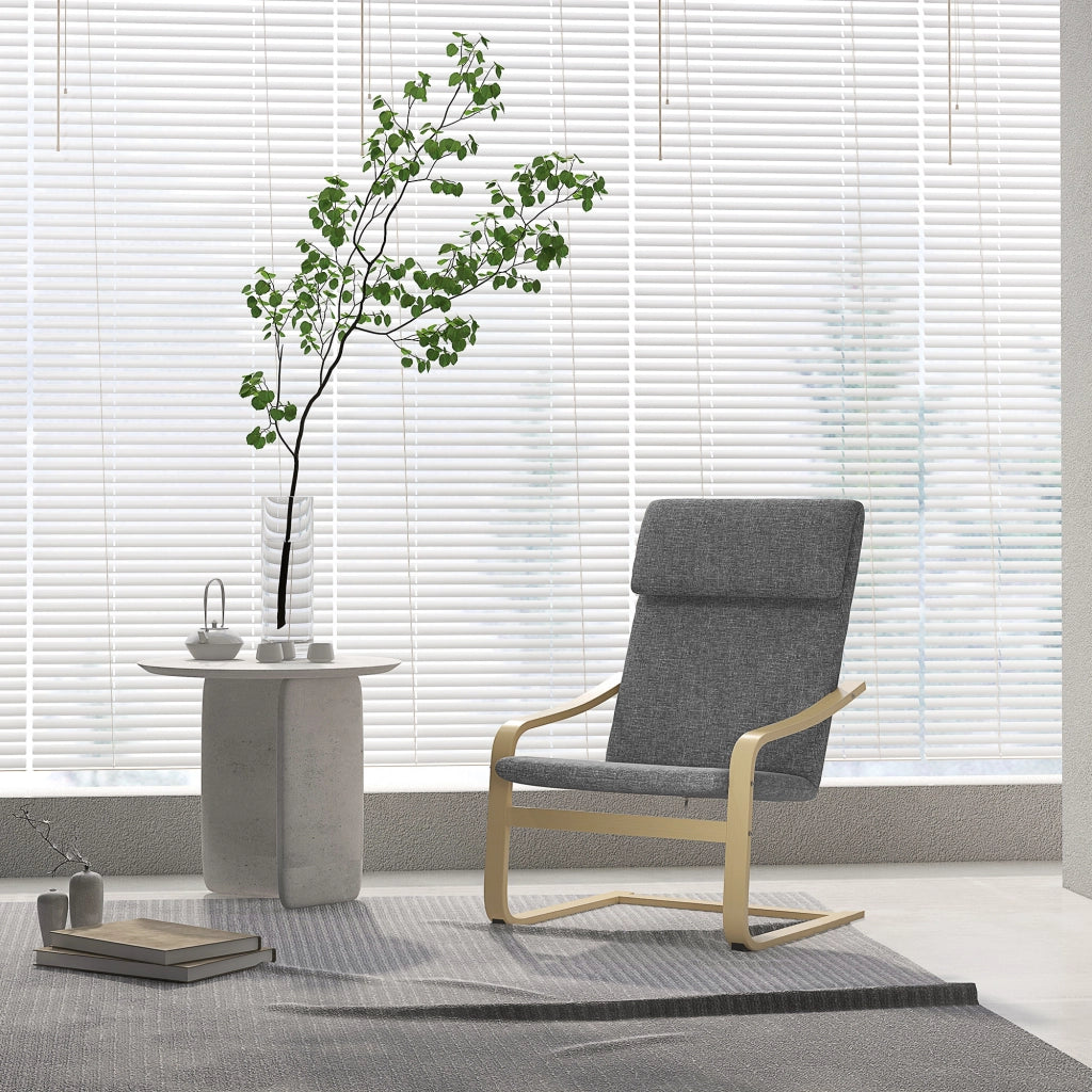 Poltrona con Schienale e Braccioli ¨C Minimal ¨C Grigio + Naturale