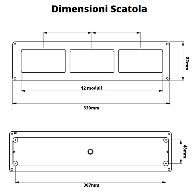 Gewiss scatola parete grigia ip40 12 posti gw27007