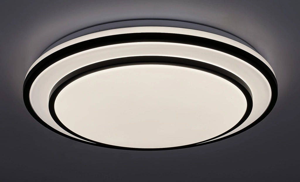 Plafoniera LED dimmerabile Lupita 49cm nera 40W con telecomando