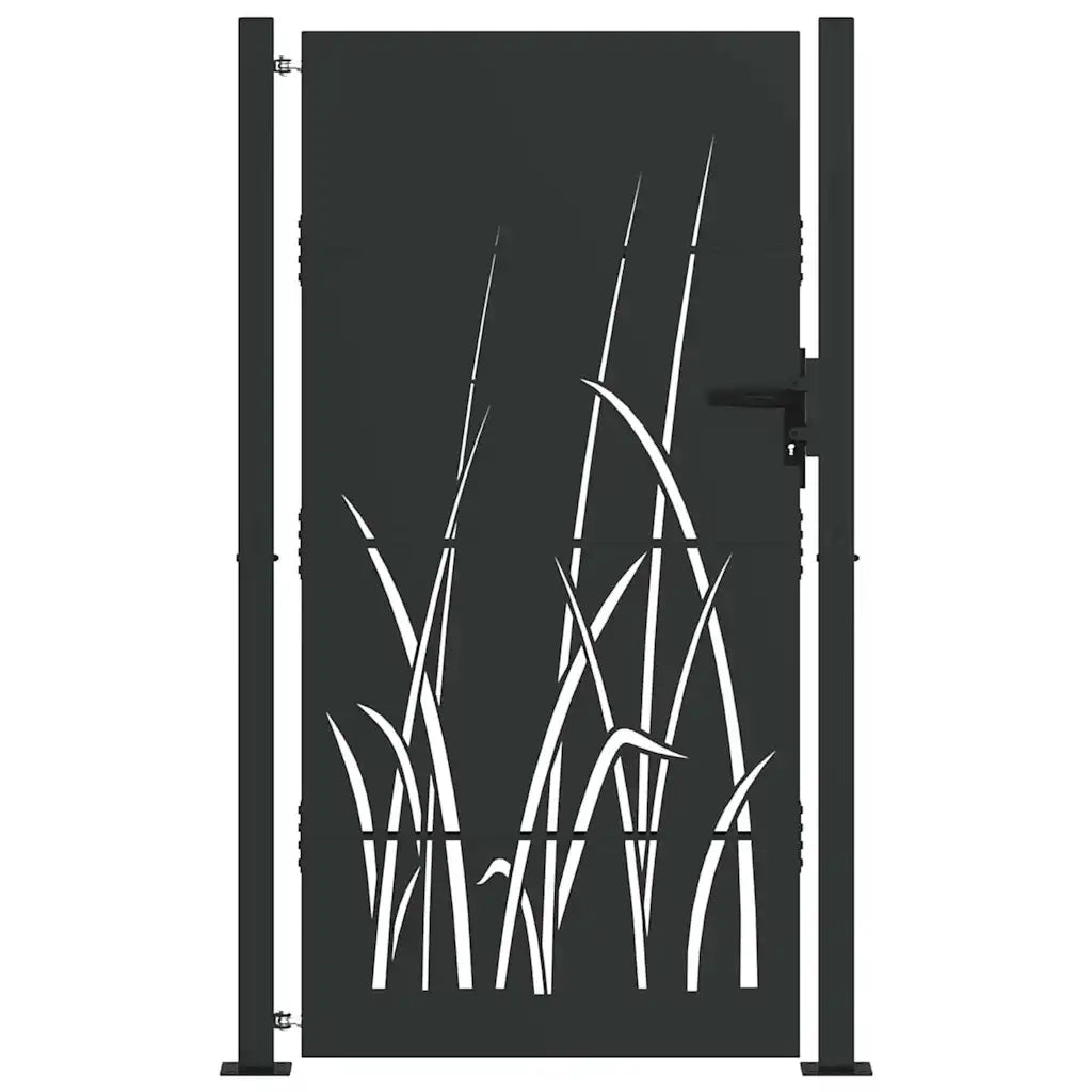 Cancello da giardino con blocco Nero 110 x 180 cm CFW5704252