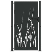 Cancello da giardino con blocco Nero 110 x 180 cm CFW5704252