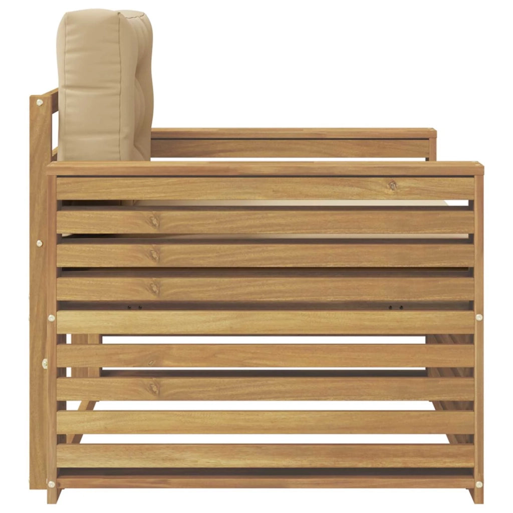 Divano da esterno Poliestere Bianco e Beige 3439145