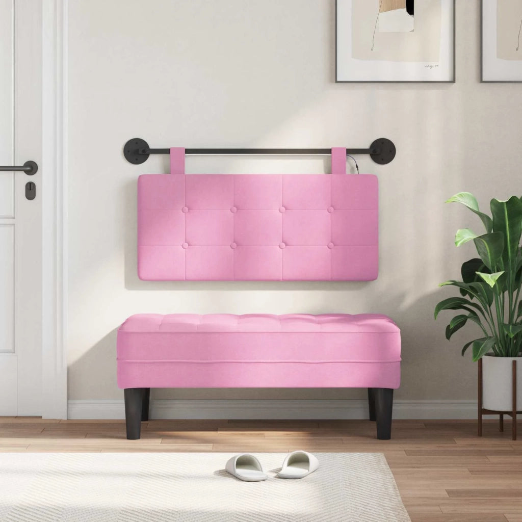 Testiera sospesa Con luce LED Rosa Tessuto 3424376