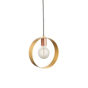 Lampada a sospensione HOOP anello ottone E27 Endon