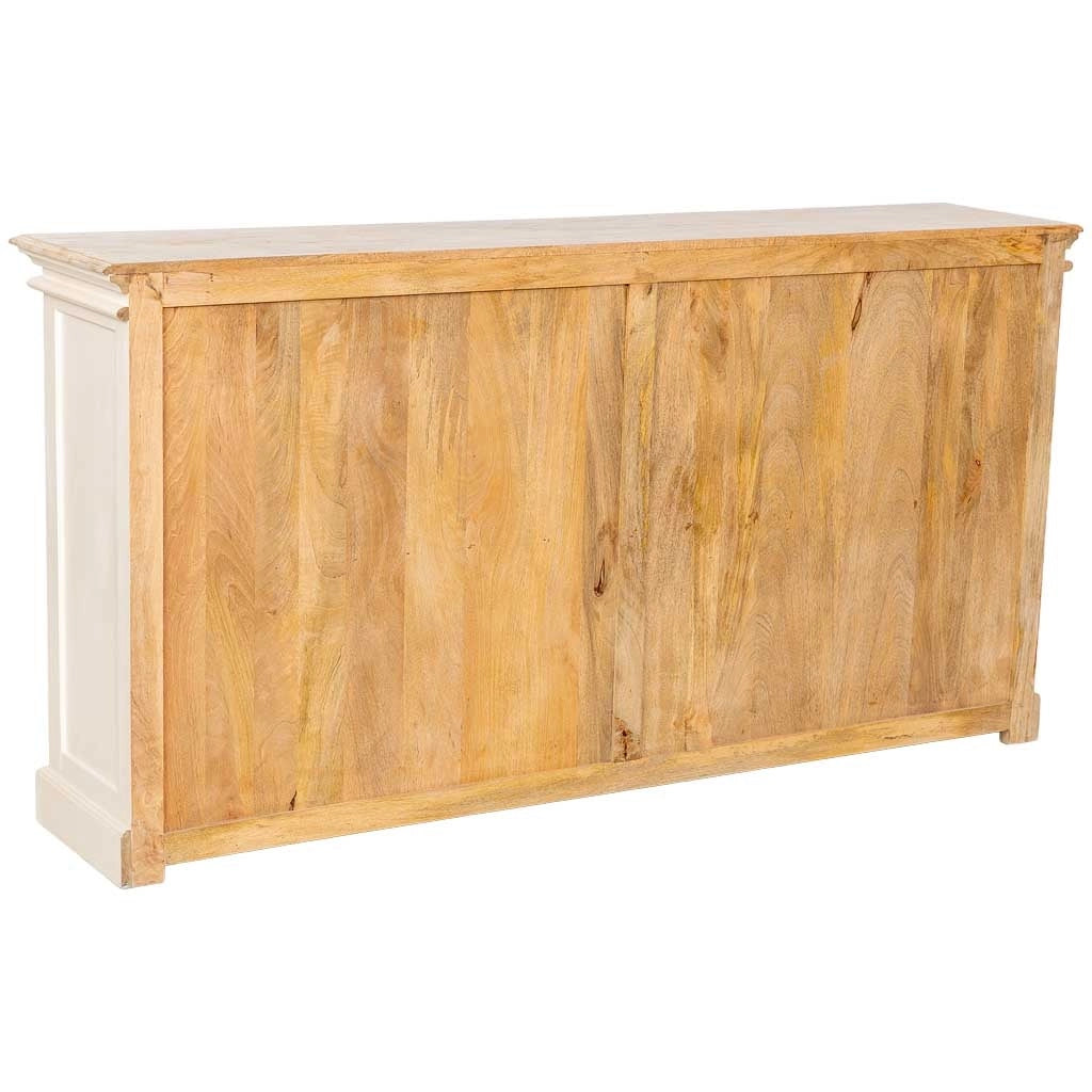 Credenza artigianale in legno bianco 182x38x93h cm