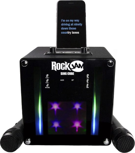 Impianto Karaoke Completo con 2 Microfoni e Microfono Senza Fili Bluetooth