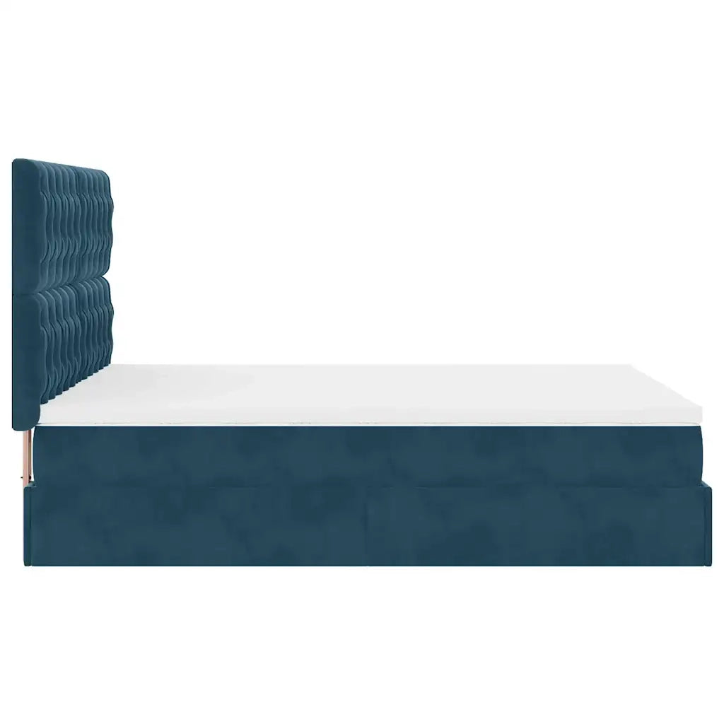 Struttura Letto Pouf con Materassi 140x190 cm in Velluto 3314394