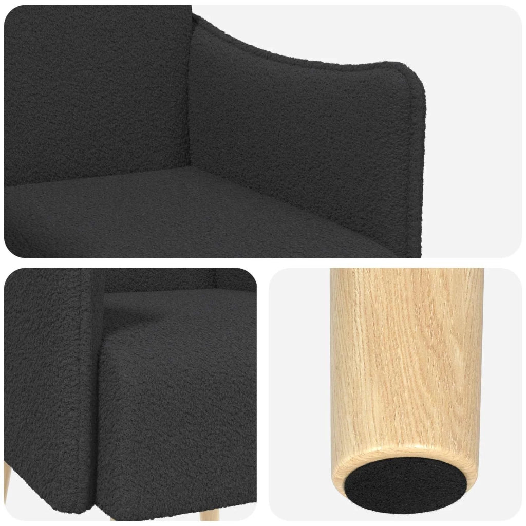 Sedia d'accento Grigio Scuro Bouclé 42044826