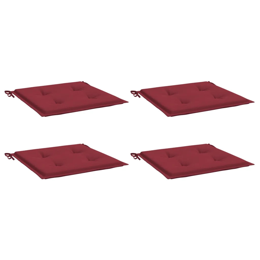 Cuscini per Sedia 4 pz Rosso Vino 50x50x3 cm in Tessuto Oxford 314057