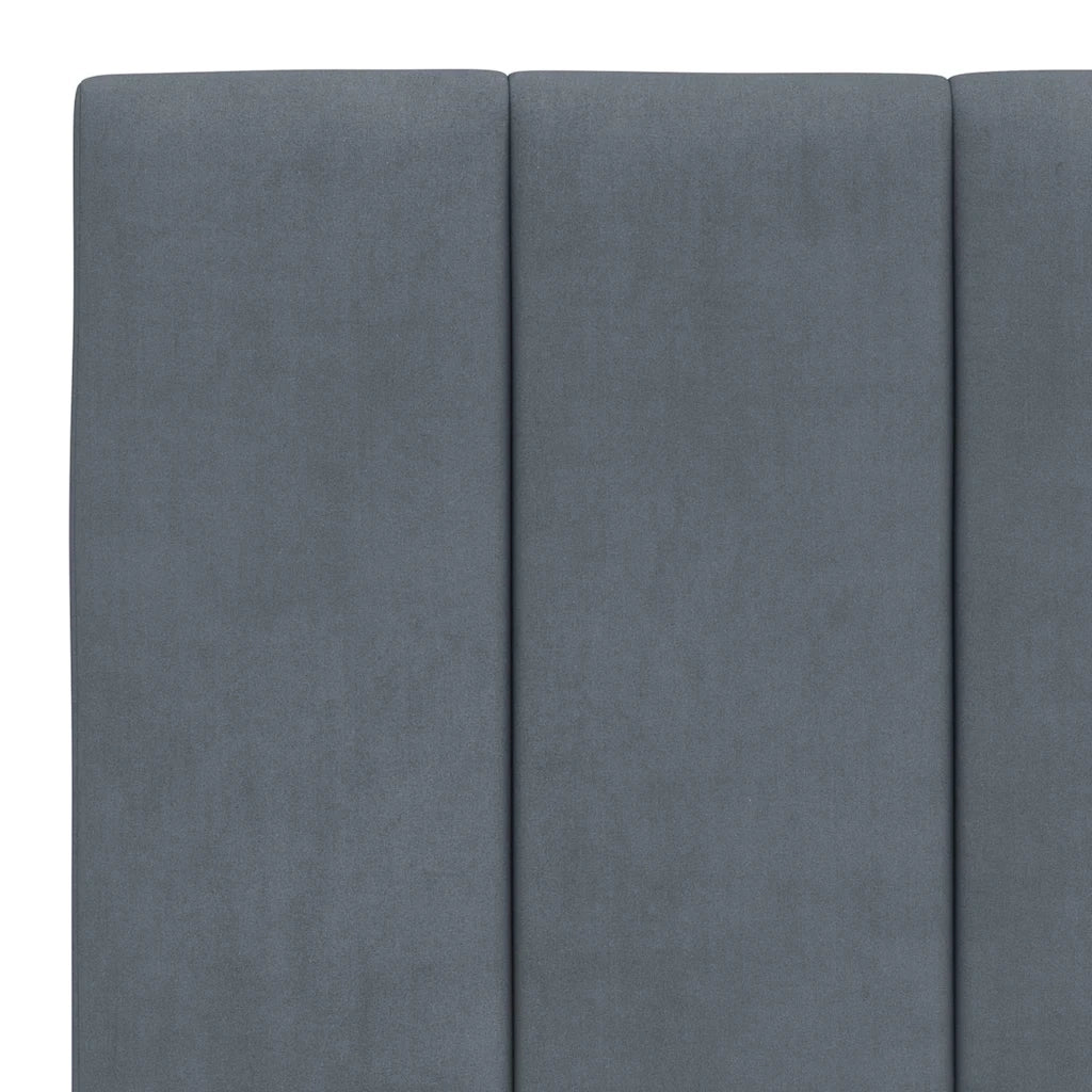 Letto matrimoniale | Letto per adulti | Giroletto senza Materasso Hanko Grigio Scuro 180x200 cm Velluto