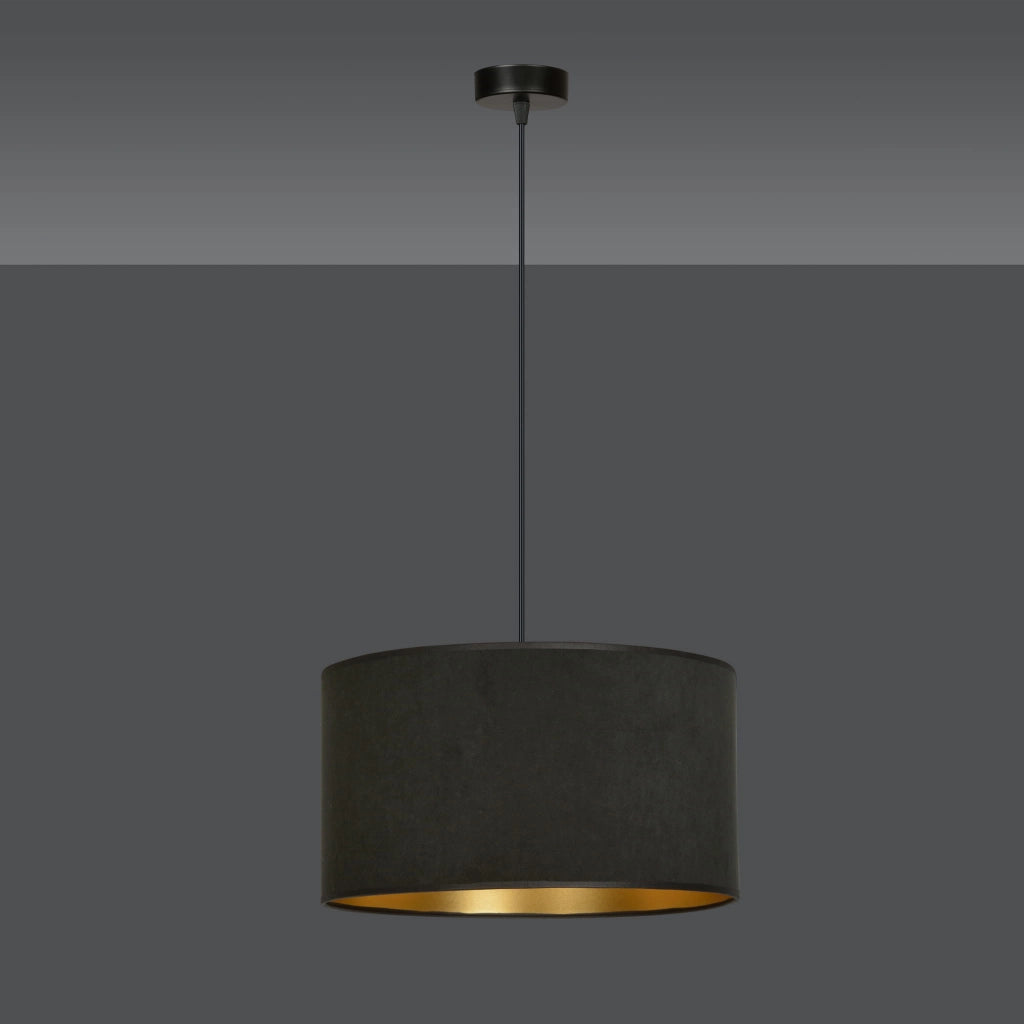 Lampada a sospensione Emibig Hilde nera oro Ø35 E27